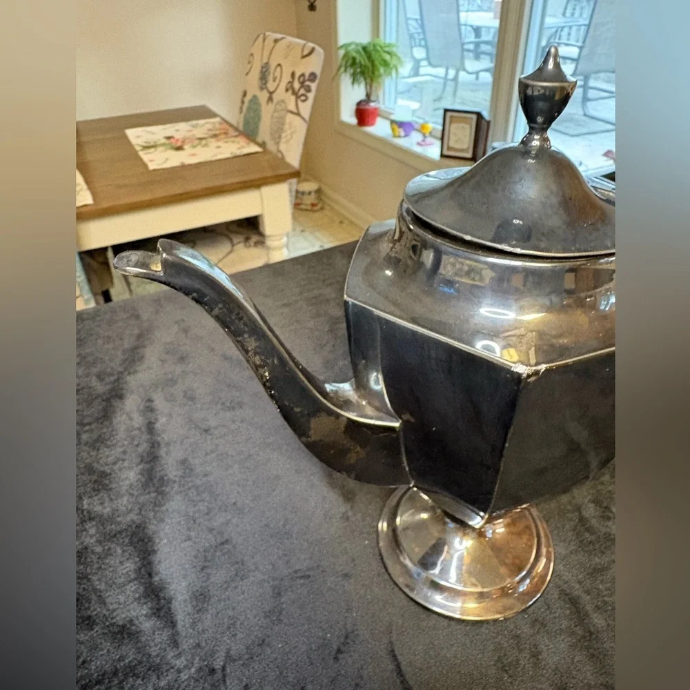 Silver-Plated Coffee Or Teapot Made By Derby Silver Company - Picture 3 of 8